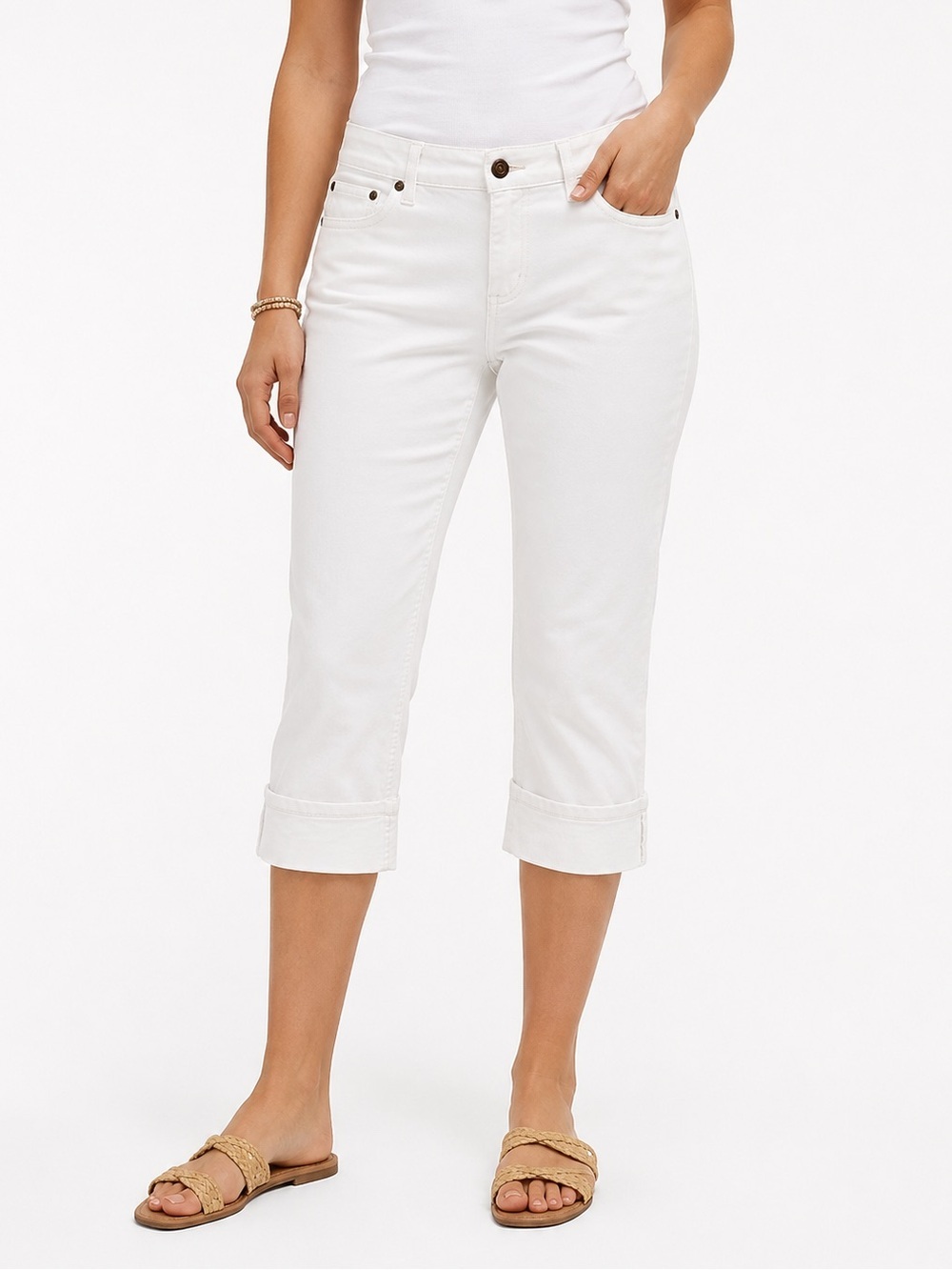 Tommy Hilfiger American Spirit White Capri Jeans Women’s Size 12 Cropped